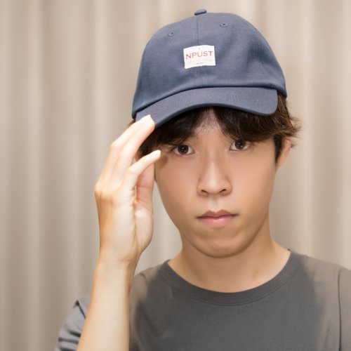 屏科大日系風格布標老帽-石藍