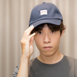屏科大日系風格布標老帽-石藍