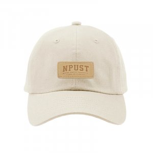 NPUST皮革標老帽_象牙白