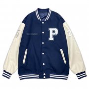 【百年限定款】NPUST百字美式經典棒球外套_深藍
