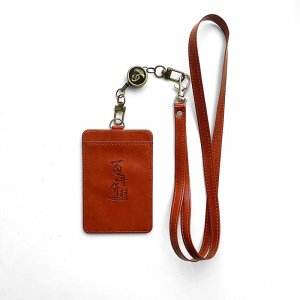 【百年限定款】百年屏科皮革雙層證件套+伸縮扣環_焦糖茶