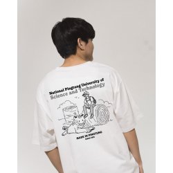 NPUST校園日常圖鑑寬版短T_經典白