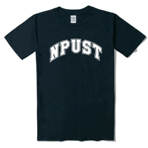 NPUST經典字框款純棉短T_深藍