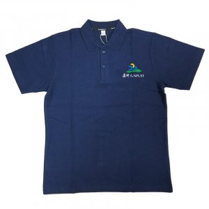 【團購商品，50件起做】NPUST網眼布POLO衫_高質感彩色電繡版_深藍