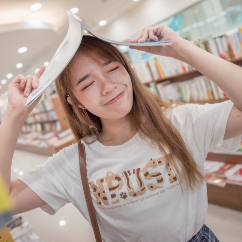 NPUST迷彩石虎款純棉短T_白