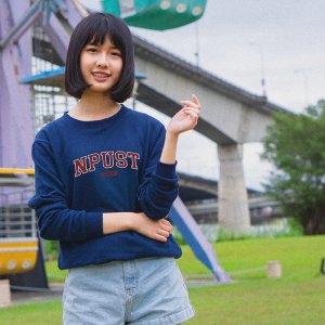 NPUST經典款美式大學T_深藍