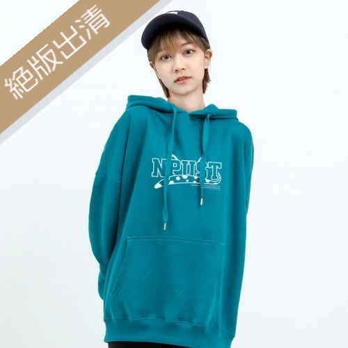 【絕版出清，售完不補】NPUST繪出快樂‧雷諾瓦落肩帽T_海松藍