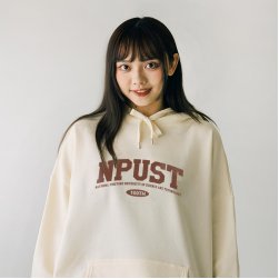 【百年限定款，最後10件，售完不補】NPUST_100TH經典款落肩帽T_奶油白