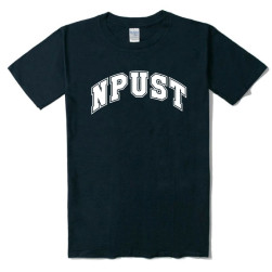 NPUST經典字框款純棉短T_深藍