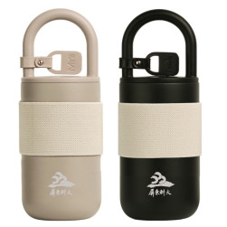 【團購商品，30件起做】NPUST隨行背帶保溫杯400mL_奶茶/黑(需30倍數)